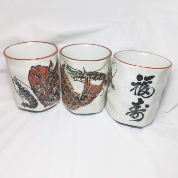 Tall Vtg Japanese tea tumblers set - Picture 3 of 8